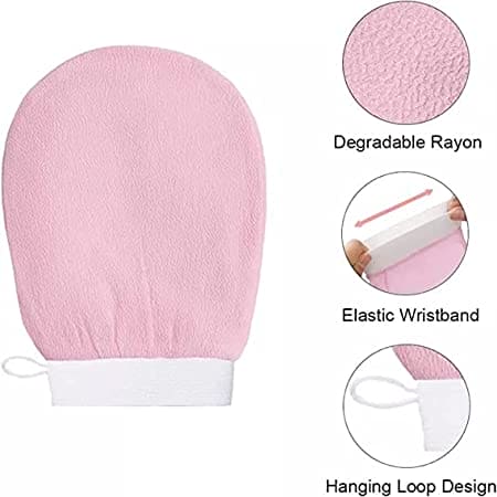 Exfoliating Bath Glove, Double Sided Scrubbing Brush, Women Scrubbing Towel, Dead Skin Removal Glove, Exfoliating Body Scrubber for Shower Bath, Skin Mitts Body Scrub Glove, Dual Sided Hammam Scrub, Exfoliating Gloves For Bath And Body Care