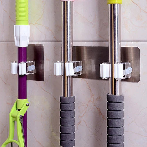 Brush Broom Hanger Hook, Super Anti Slip Utility Hooks, Home Storage Rack, Bathroom Suction Hanging Pipe Hooks, Wall Mounted Mop Organizer Holder, Multipurpose Wall Hook