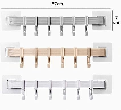 Chest Hook Towel Hanger, Multifunction Kitchen Bathroom Storage Hook, 6 Hook Home Organizer Storage Rack, Multipurpose Hook Rack, Double Suction Cup Towel Rack, Multifunction Wardrobe Rack