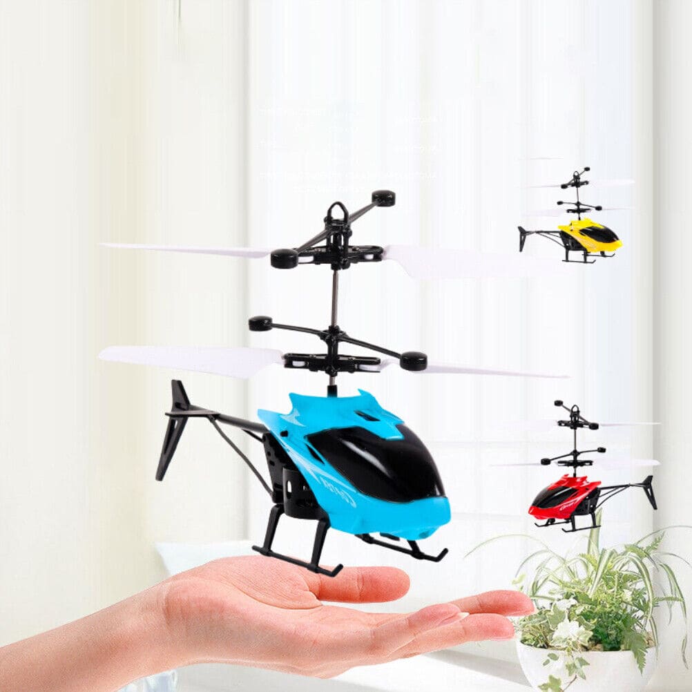 Mini RC Helicopter, 2Ch Electric Rc Flying Toy, Plastic Flashing Light Plane Toy, Mini Drone Flying Helicopter, Rechargeable Hand-Sensing Drone Copter Toy, Realistic Indoor Outdoor RC Helicopter Toy