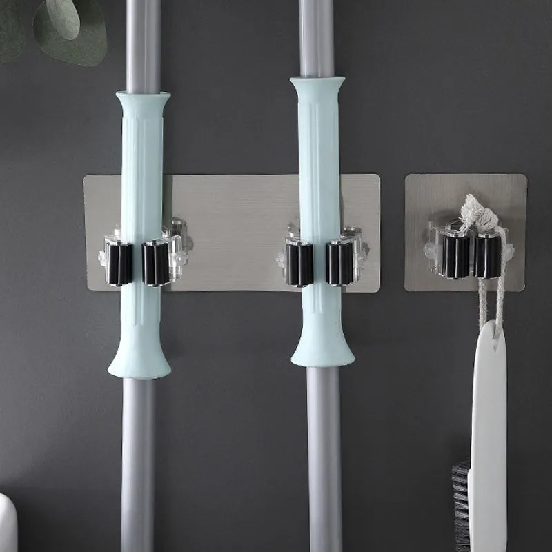 Brush Broom Hanger Hook, Super Anti Slip Utility Hooks, Home Storage Rack, Bathroom Suction Hanging Pipe Hooks, Wall Mounted Mop Organizer Holder, Multipurpose Wall Hook