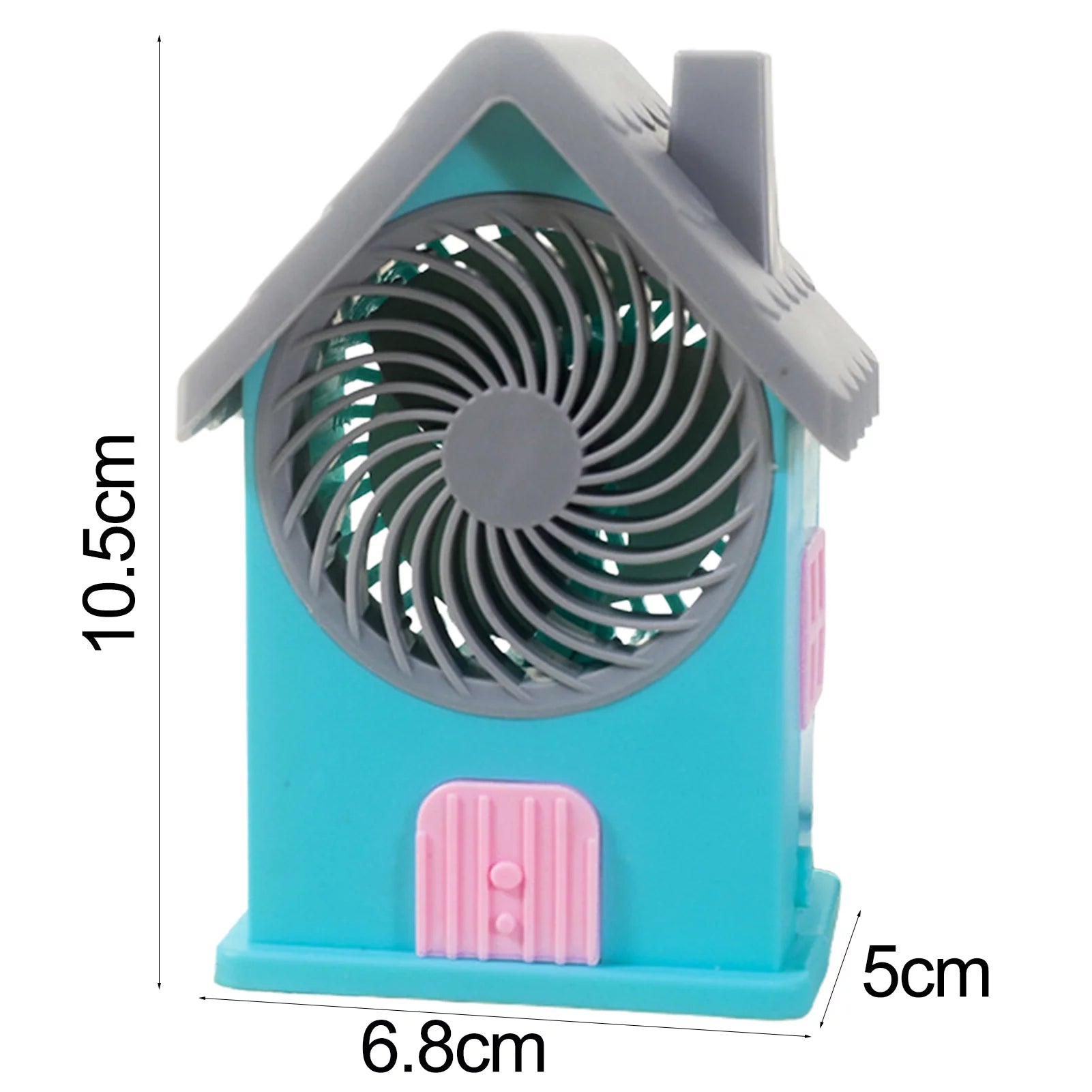 Mini House Fan, 3 Wing Desktop Fan, House Shape Electric Fan, Portable Mute Electric Cooling Fan, Rechargeable Portable Personal Desk Fan