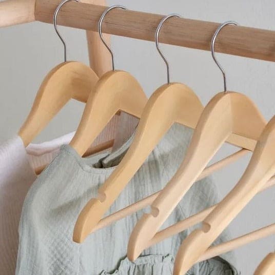 Set Of 3 Wood Hanger, Non-Slip Wooden Hangers, Laundry Cloths Wooden Hanger, Solid Wooden Closet Hanger