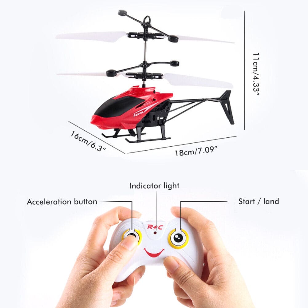 Mini RC Helicopter, 2Ch Electric Rc Flying Toy, Plastic Flashing Light Plane Toy, Mini Drone Flying Helicopter, Rechargeable Hand-Sensing Drone Copter Toy, Realistic Indoor Outdoor RC Helicopter Toy