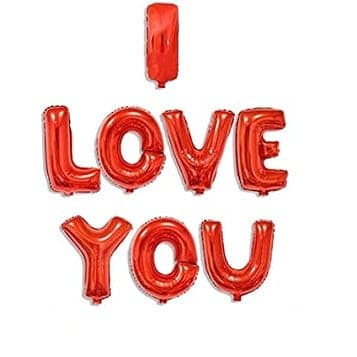 I Love U Foil Balloons, Love Balloons for Anniversary, I Love You Red Foil Balloon