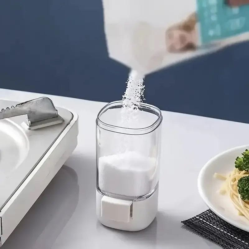 Press Type Spice Shaker, Measuring Seasoning Box, Press-Type Quantitative Salt Shaker, Household Metering Press Salt Sprinkling Tank