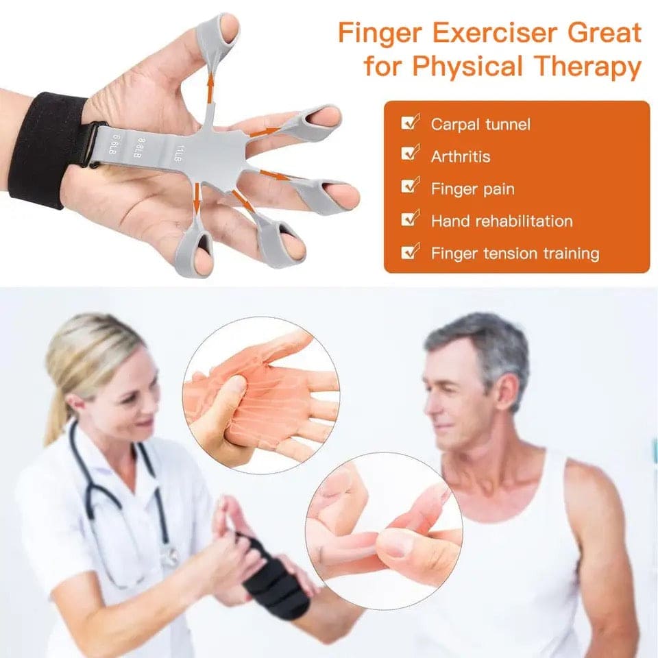 Finger Gripper, 6 Resistant Finger Exerciser, Patients Hand Recovery Physical Tools, Guitar Finger Strengthener, Silicone Gripster Grip, Finger Stretcher Hand Grip, Finger Sleeve for Guitar, Hand Therapy and Training Device