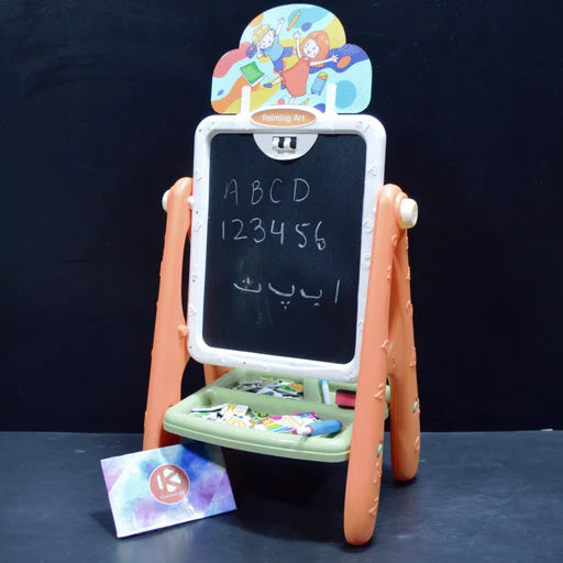 Double Sided Magnetic Blackboard, Wooden Bracket Hand Written Board, Adjustable Art Table With Stands For Children, Multi-function Drawing Board