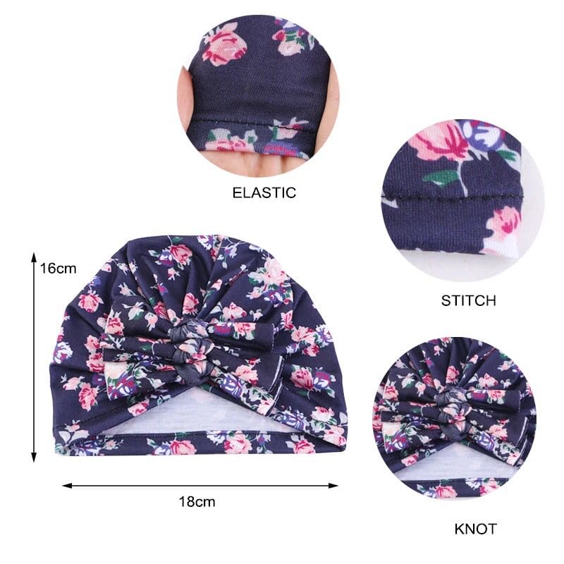 Printed Bow Beanie, Women's Slouchy Hat, Knotted Bow Hat For Women, Fashion Plush Beanie