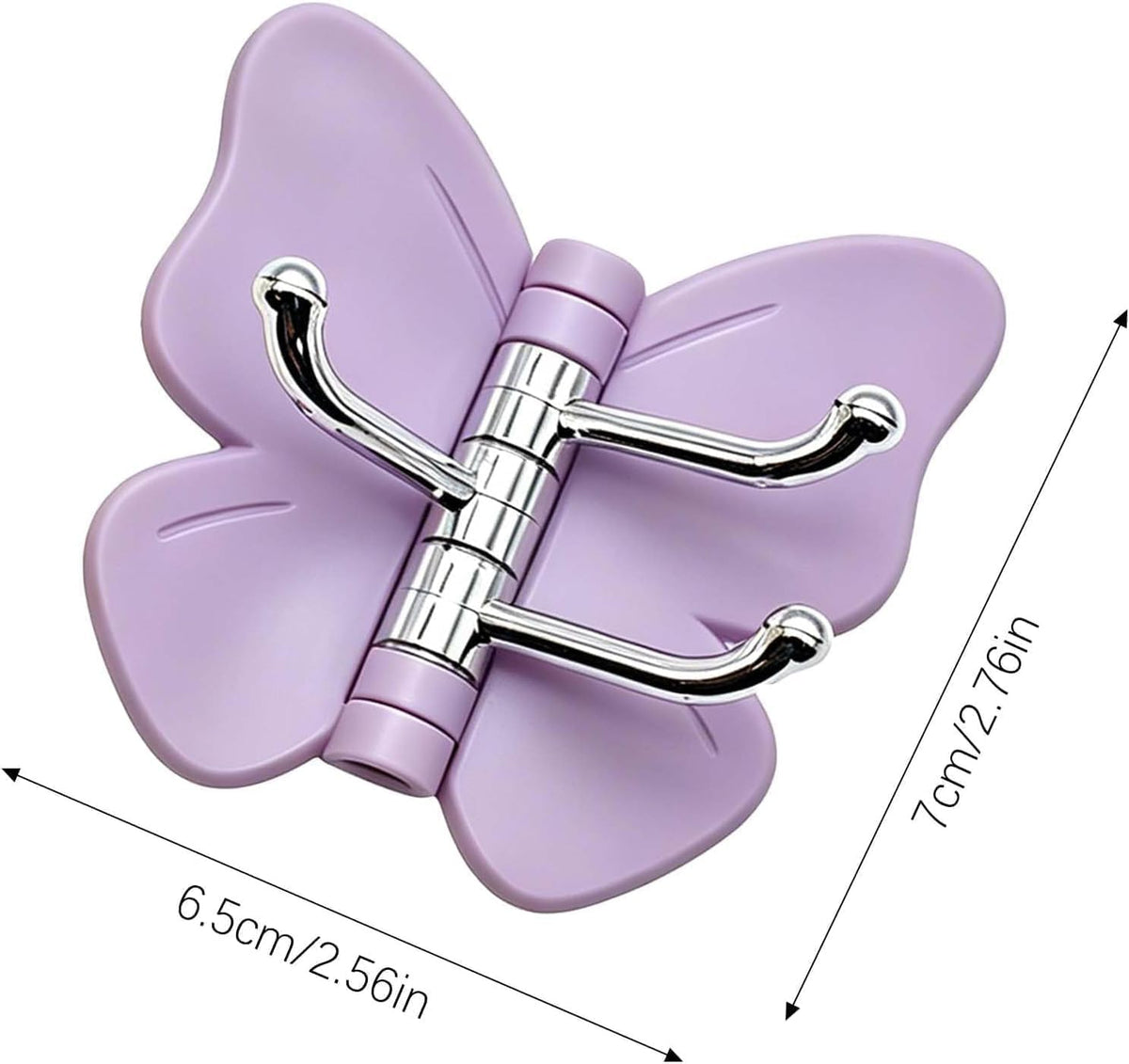 Set of 3 360 Rotating Butterfly Wall Hooks, Self Adhesive Heavy Duty Hanger, Wall Mounted Utensils Organizer, Multi Purpose Door Keys Towels Clothes Hooks