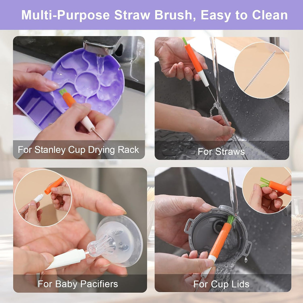 Silicone Tumbler Drying Rack with Lid and Straw Holder, 2 In 1 Tumbler Drying Stand with Lid Holder, Cup Dryer and Straw Organizer, Multifunctional Water Bottle Drying Station