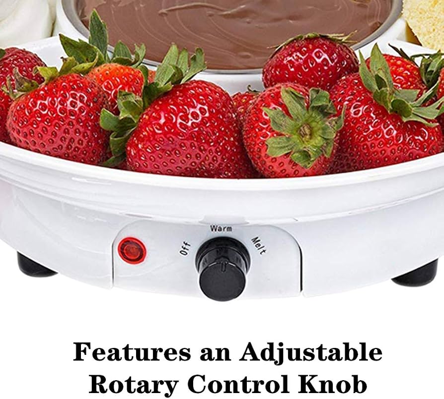 Electric Chocolate Fondue Maker with Serving Tray, Mini Electric Chocolate Melting Pot, Chocolate Fondue Dessert Serving Set, Non Stick Electric Chocolate Fondue Pot