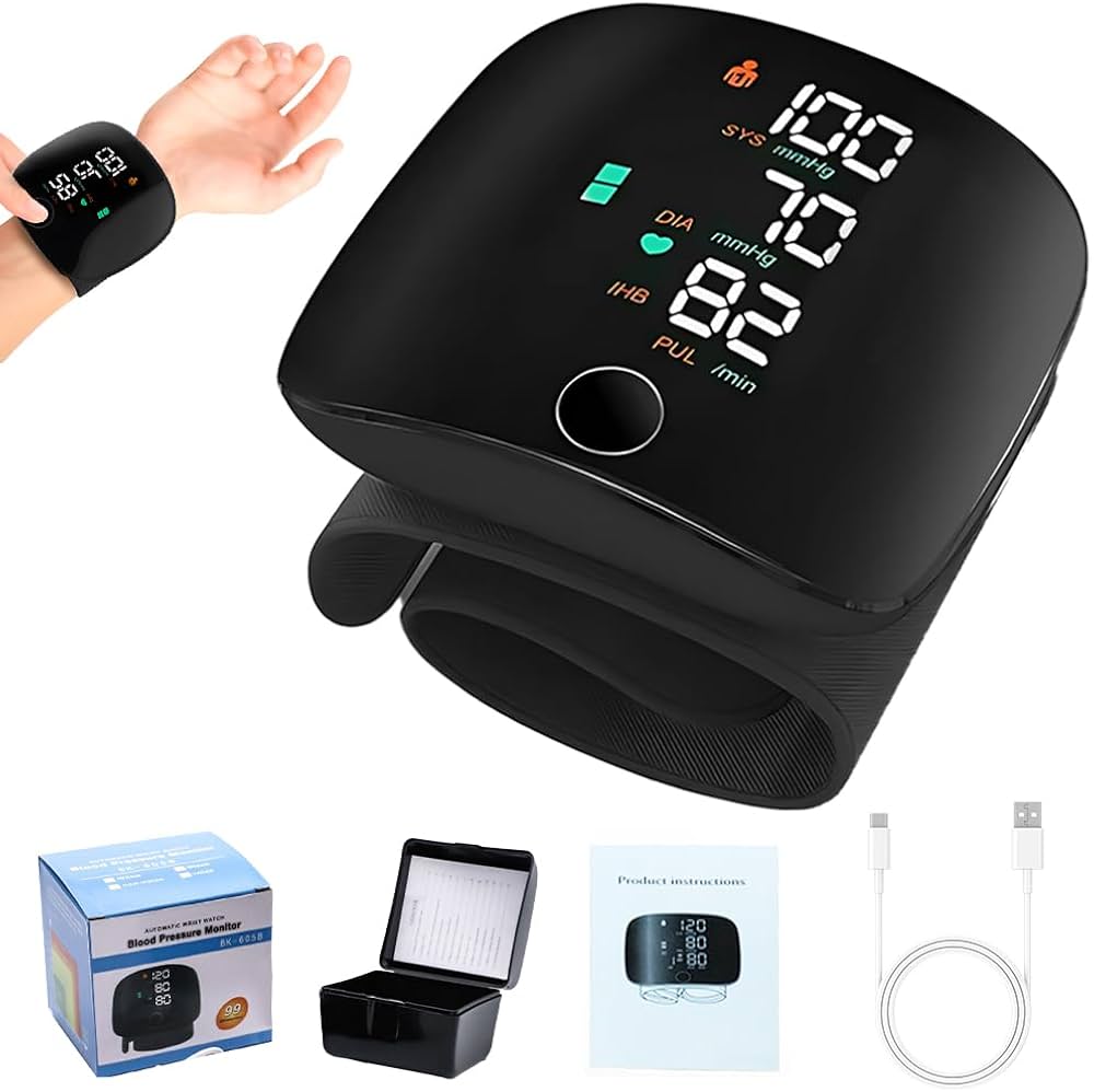 Adjustable Wrist Blood Pressure Monitor with LCD Display, Automatic Wrist BP Machine With Voice Broadcast