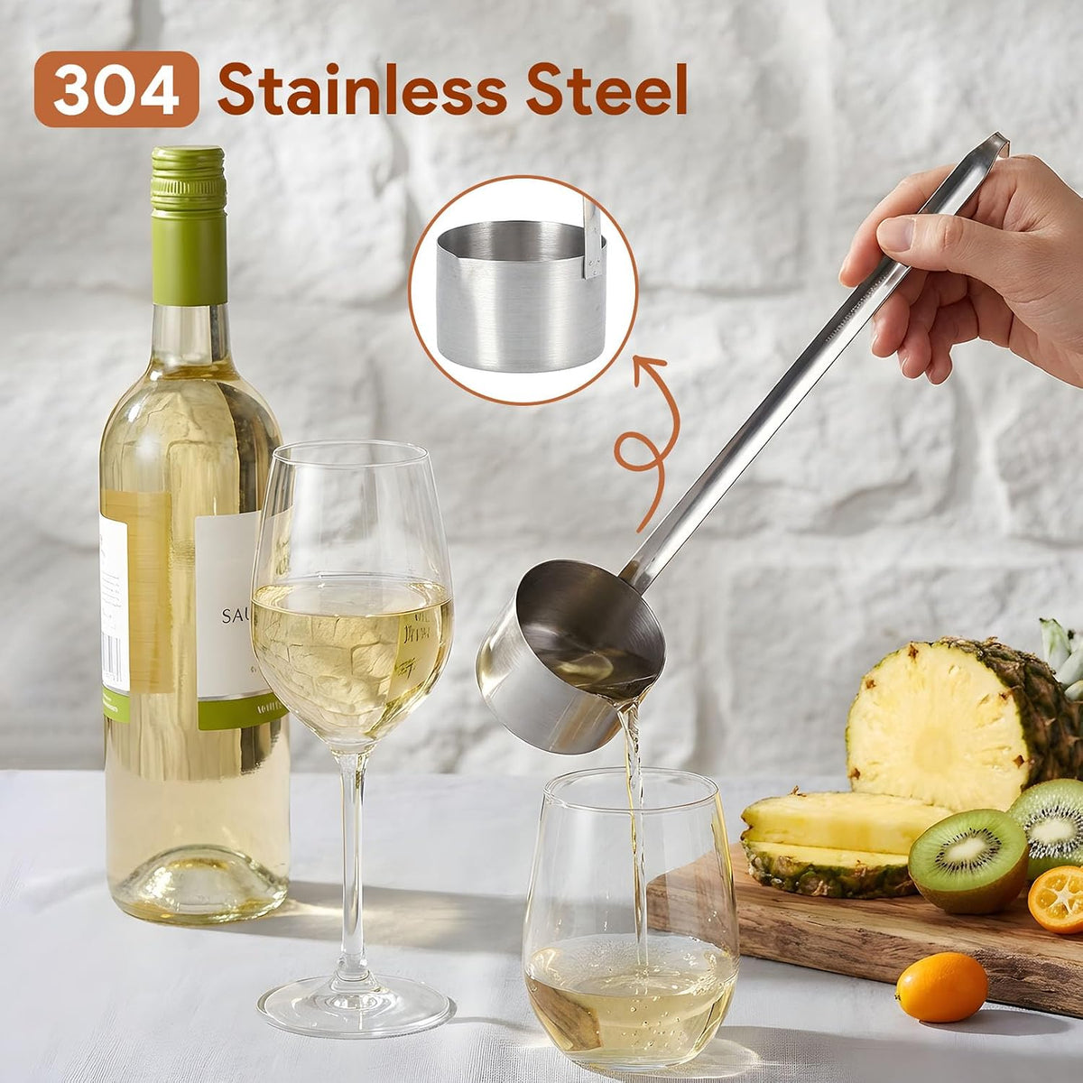 Long Handle Stainless Steel Sauce Ladle, Multipurpose Stainless Steel Serving Scoop, Stainless Steel Deep Cup Ladle