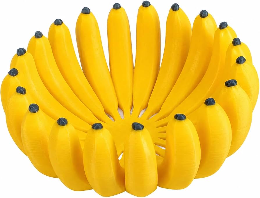 3D Banana Shaped Fruit Basket, Decorative Tabletop Fruit Bowl, Whimsical Fruits Basket, Fruit Storage Basket, Banana Ring Fruit Serving Basket, Cartoon Style Banana Fruit Holder