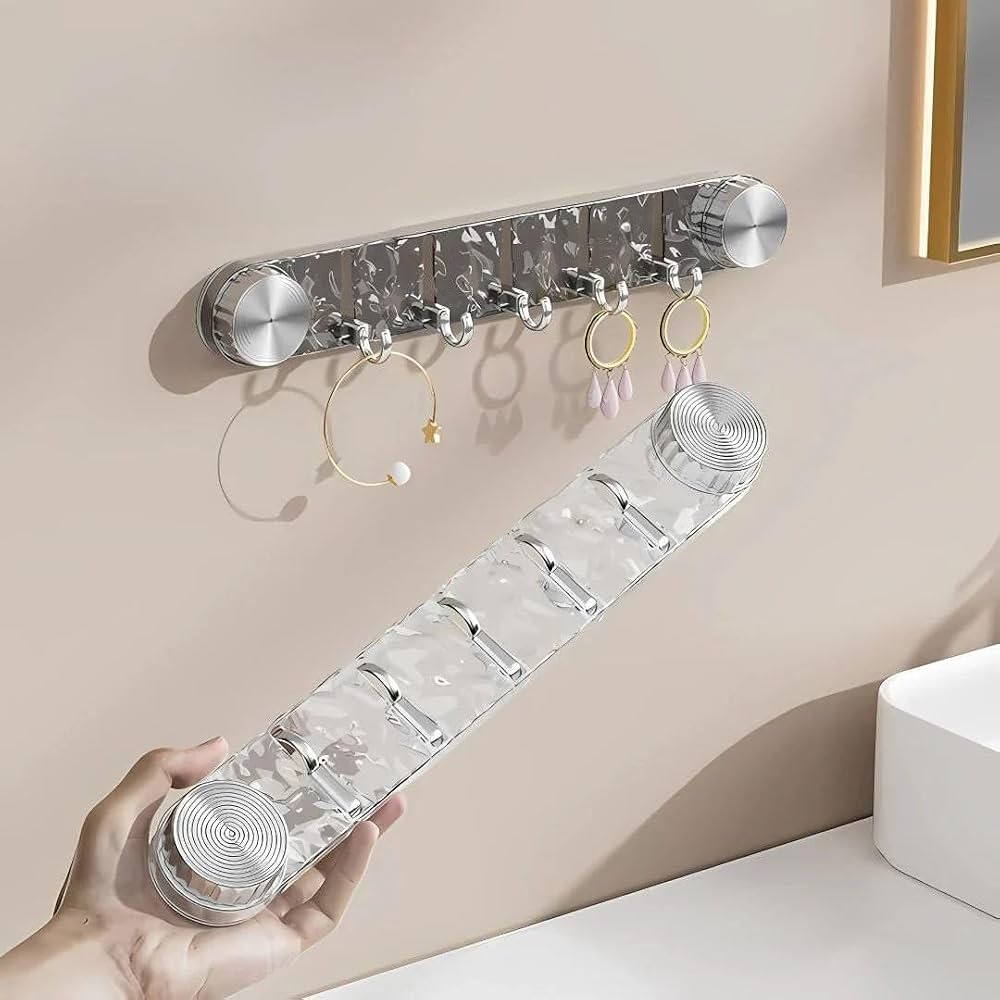 Acrylic Transparent Vacuum Suction Hanger, No Drill Multipurpose Wall Hooks, Heavy Duty Suction Cup Wall Hook Rack