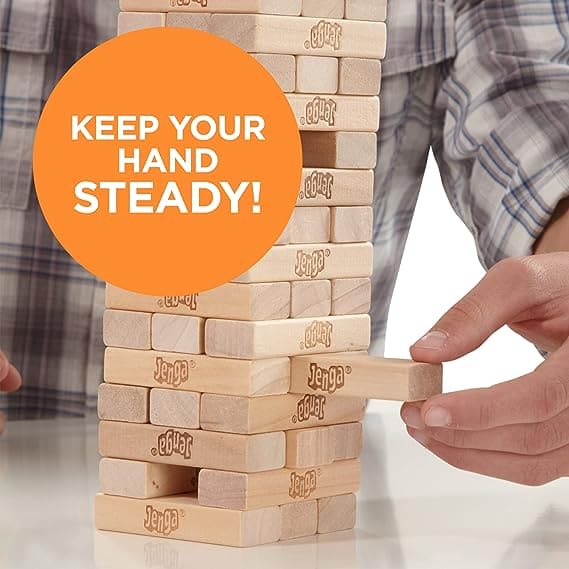 Mini Jenga Wood Block Game, Stacking Tumbling Tower Kids Game, Wood Block Tower Game for Kids and Adults