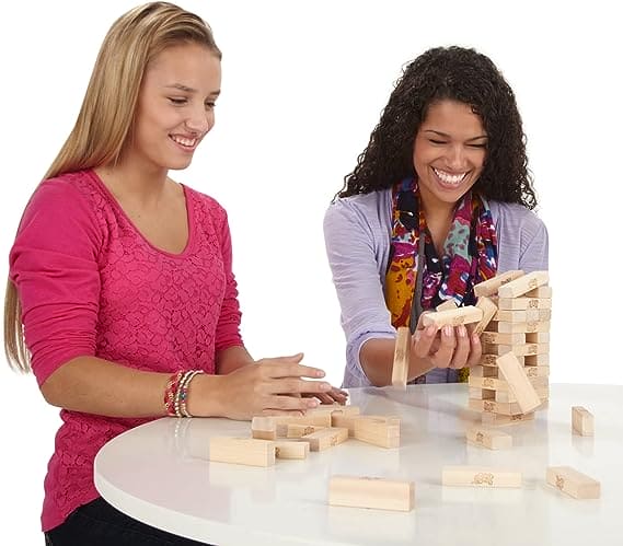 Mini Jenga Wood Block Game, Stacking Tumbling Tower Kids Game, Wood Block Tower Game for Kids and Adults