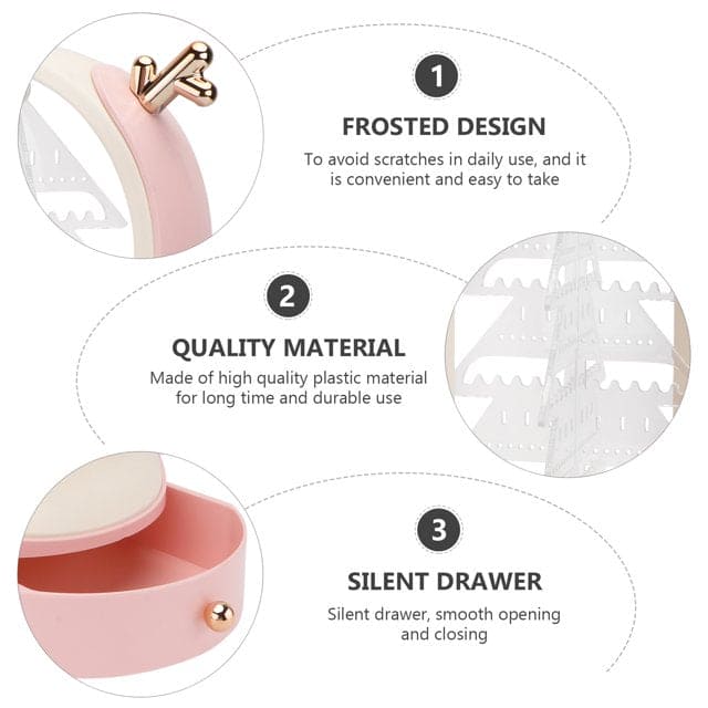 Christmas Tree Drawer Jewellery Organizer,  3 Layer Rotating Jewelry Tower, Tree Antler Shape Ring Earring Necklace Display Container, Multilayer Transparent Rotary Jewelry Box, Moon Light Exquisite Jewellery Necklace Rack