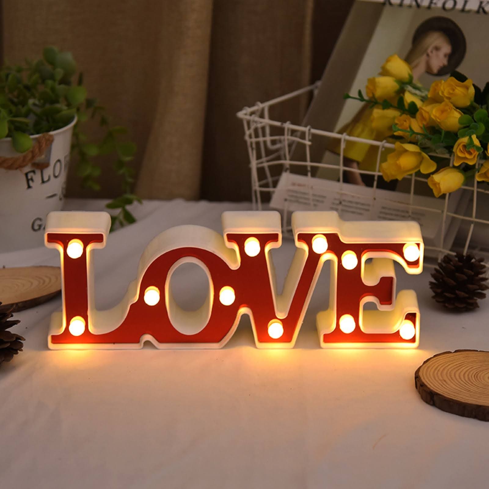 Love Decor Lights, Love Sign For Wall Table, Wedding Decorations Light ...