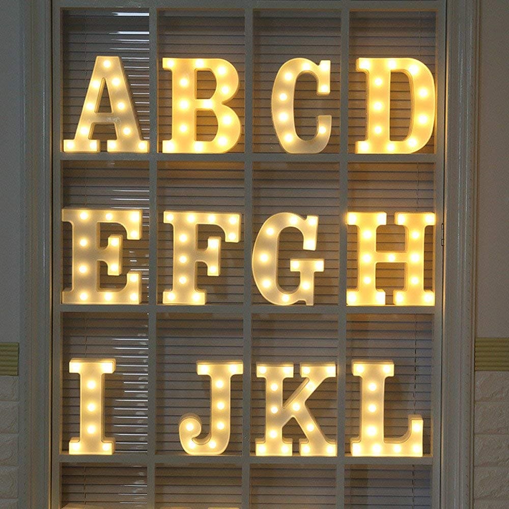 White Led Alphabets Letters, Alphabet Led Letter Lights, A To Z Light Up Letters Sign Night Light