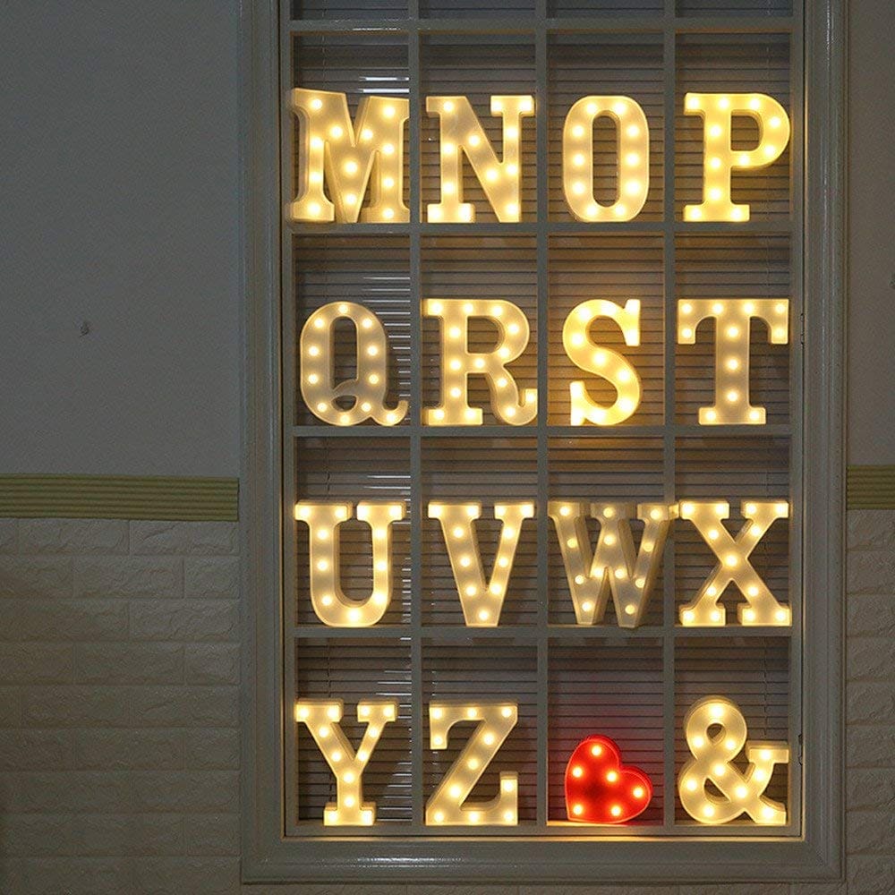 White Led Alphabets Letters, Alphabet Led Letter Lights, A To Z Light Up Letters Sign Night Light