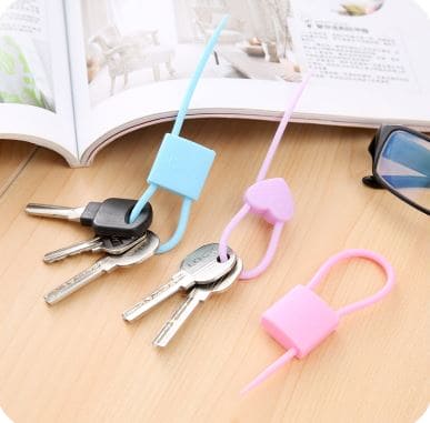 Set Of 3 Lock Shaped Silicon Cable Tie, Multipurpose Silicone Cable Lock, Reusable Food Grade Sealing Lock, Seal Storage Clip