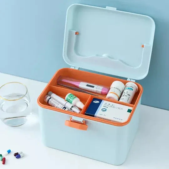 Double Layer Medicine Box, Family Travel Portable First Aid Box, Medic ...