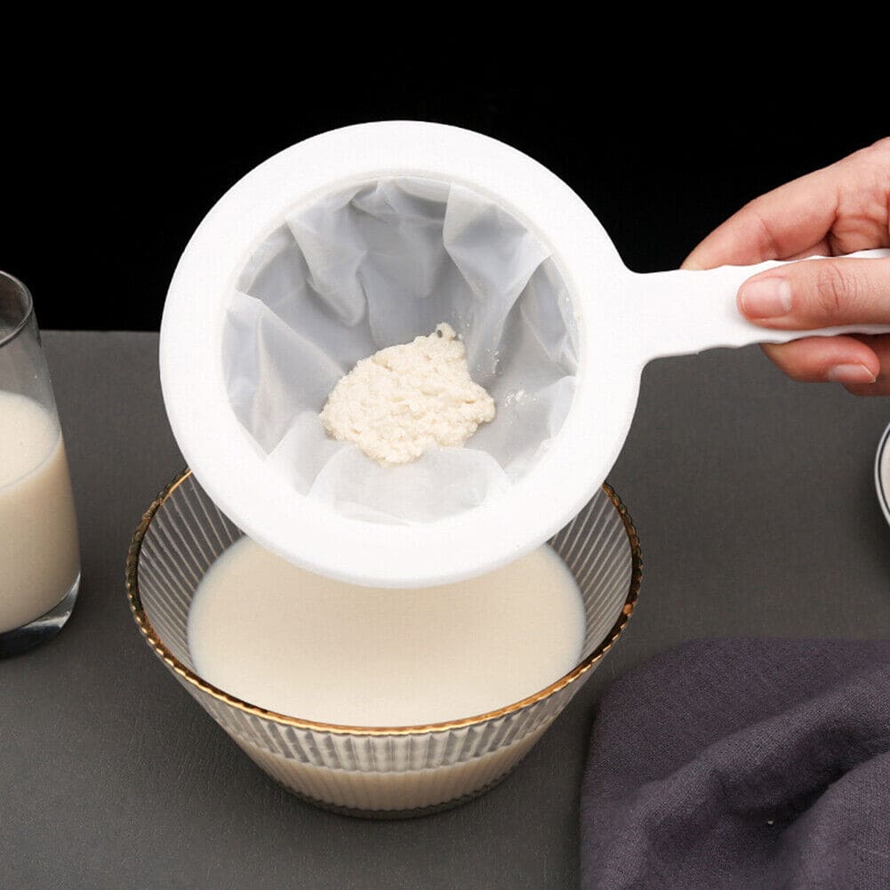 Nylon Mesh Filter, Kitchen Soybean Milk Filter, Fine Mesh Strainer, Kitchen Nylon Cheesecloths, Yogurt Mesh Sieve Filter Strainer Net, Reusable Ultra Fine Filter, Multifunctional Colander with Handle