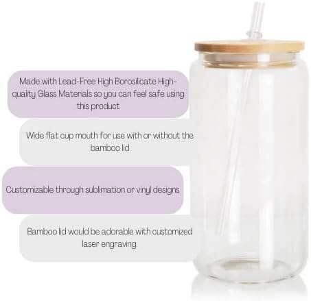 Bubble Tea Cup, 500ml Glass Mug With Bamboo Glass And Straw, Multipurpose Iced Coffee Cute Tumbler Cup for Cocktail, Party Beverage Cup, Portable Glass Water Cup with Straw Lid, Household Borosilicate Straw Glass