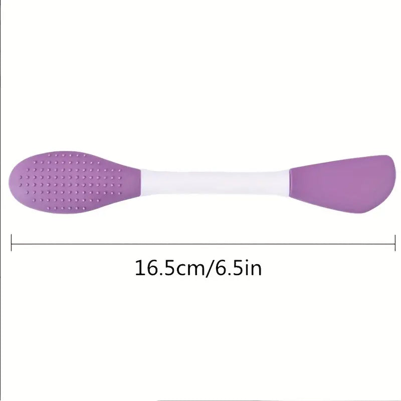 Double Head Silicon Facial Brush, Silicon Facial Massage Cleaning Brush, DIY Mud Film Scraper Facial Care Tool, Face Mask Clay Mask Applicator, Exfoliating Skin Care Home Makeup Tools