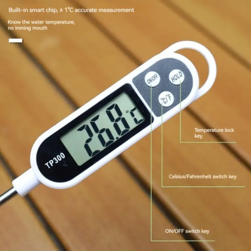 Pen Shape Digital Food Thermometer, Food Probe Digital Cooking Thermometer, Instant Read Digital Thermometer, Cooking Temperature Measure Probe Tool, Stainless Steel Probe