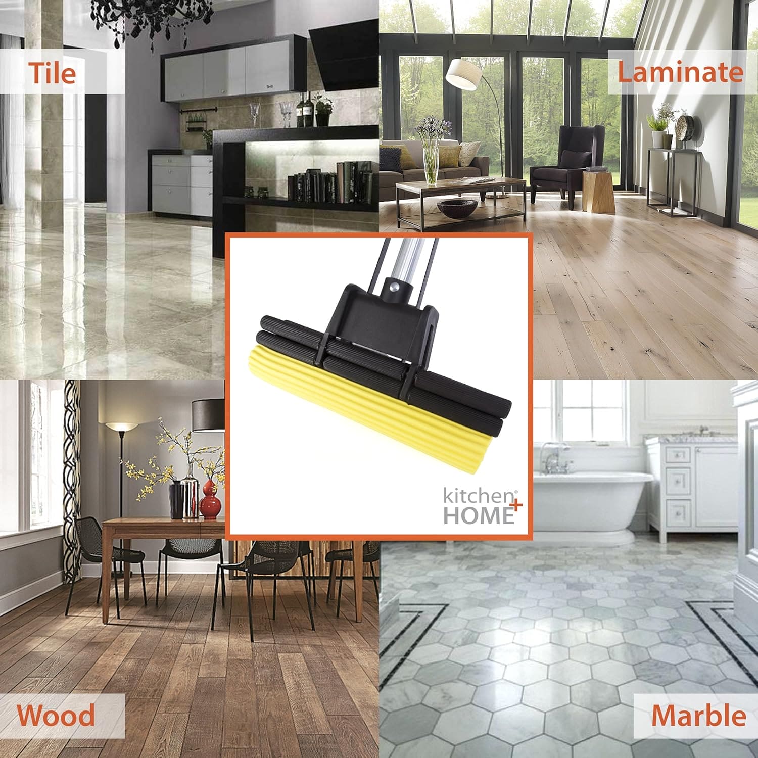 Foamic Sponge Squeezy Mop, Double Roller Sponge Foam Mop, Telescopic Folding Type Mop, Floor Cleaning Squeeze Mop, Telescopic Handle Squeegee Absorber Sponge, Home Floor Kitchen Living Room Bathroom Cleaning Tools
