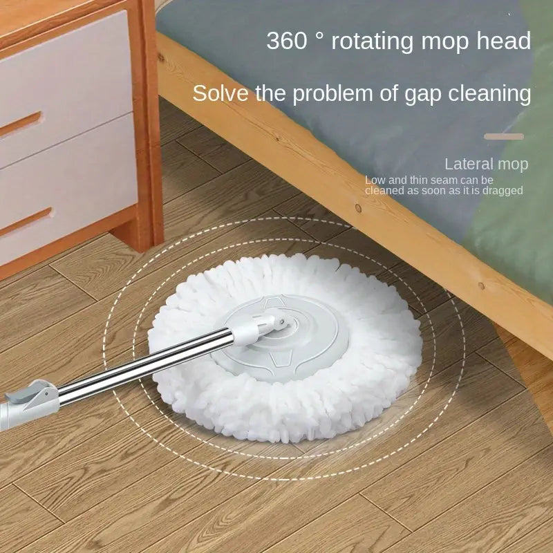 Rectangular Automatic Spin Mop, Hand Free Floor Cleaning Microfiber Mop, Magic Rotating Mop With Bucket, Manual Washing Dual Drive Rotating Mop, Dust Removal Mop Home Kitchen Bathroom Floor Cleaning Mop