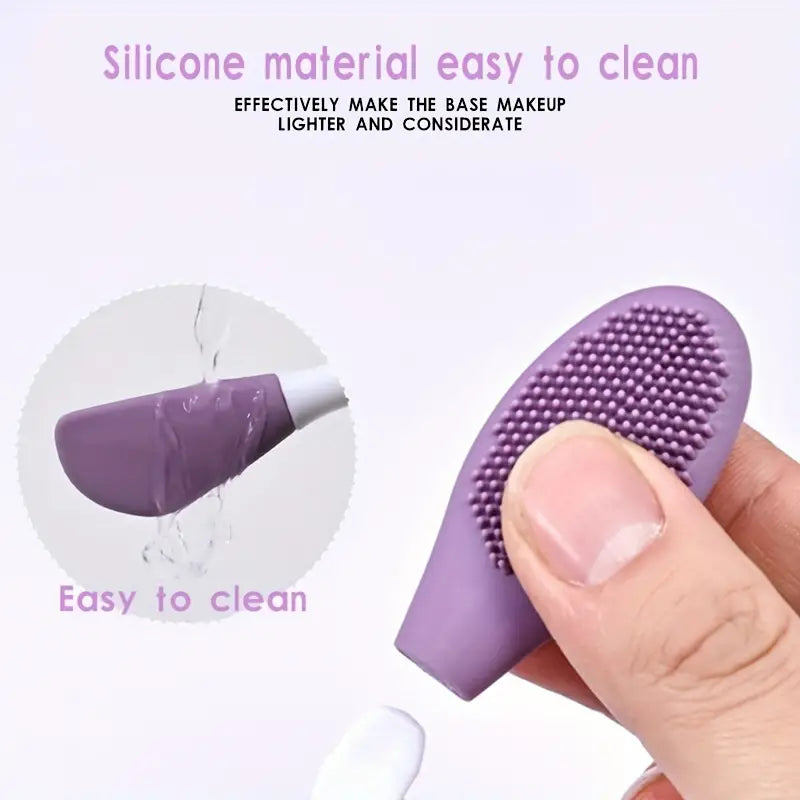 Double Head Silicon Facial Brush, Silicon Facial Massage Cleaning Brush, DIY Mud Film Scraper Facial Care Tool, Face Mask Clay Mask Applicator, Exfoliating Skin Care Home Makeup Tools