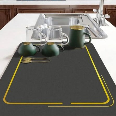 Anti Slip Dish Drying Mat, Simple Mud Table Mat, Kitchen Countertop Drying Mat