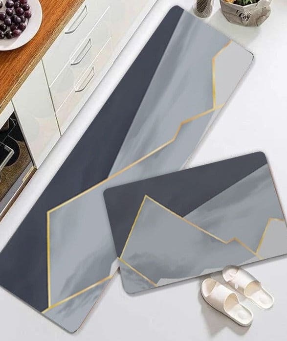 Set Of 2 Kitchen Floor Mat, Non-slip Kitchen Carpet, Kitchen Mat Bedroom Long Rug, Anti Slip Floor Mat, Modern Kitchen Mate