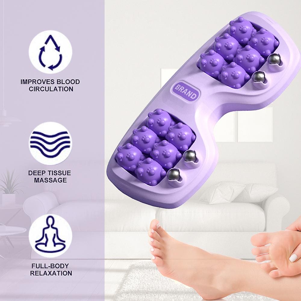 Foot Massager Roller, Home Leg Point Bead Roller Massager, Heel Foot Arch Pain Reflexology Massager, Yoga Fitness Training Muscle Relaxation Therapy Massager, Powerful Natural Stone Acupoint Foot Massager