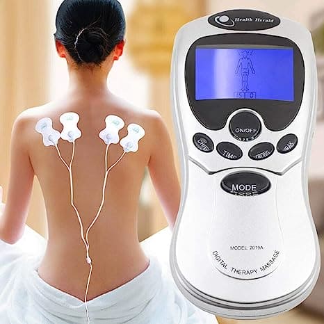Digital Therapy Handheld Massager, Electric Tens Unit Device, Electric Meridian Body Massager, Ems Acupuncture Face Body Massager, 8 Mode Electric Muscle Stimulator, Dual Output Body Massager, Anti Cellulite Electric Body Massager
