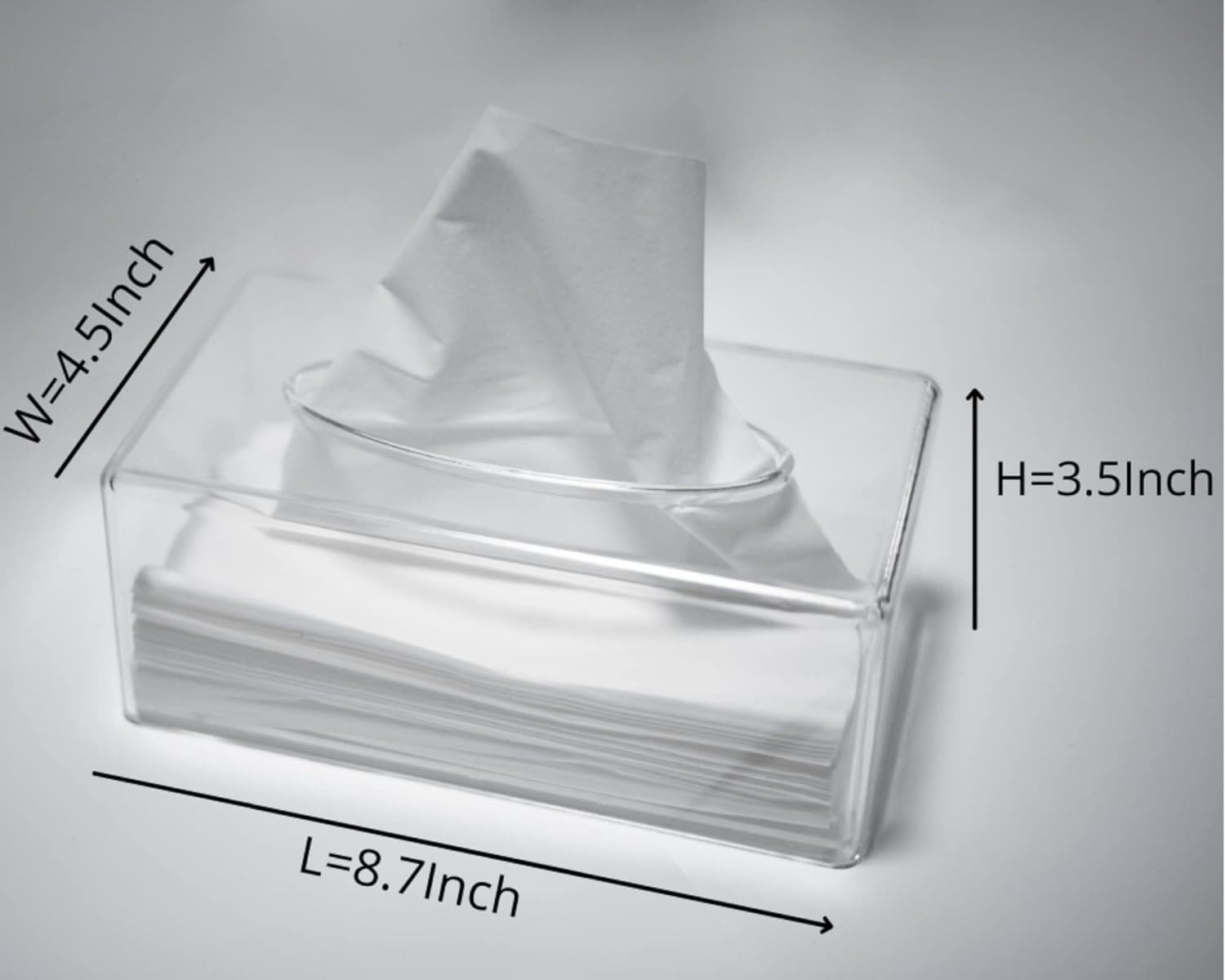 Rectangular Acrylic Tissue Box, Transparent Handkerchief Box, Tissue Box with Storage, Elegant Clear Acrylic Napkin Box