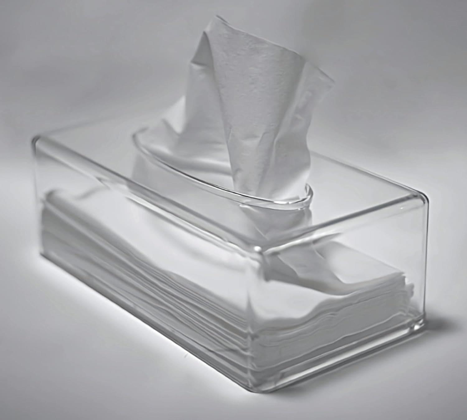 Rectangular Acrylic Tissue Box, Transparent Handkerchief Box, Tissue Box with Storage, Elegant Clear Acrylic Napkin Box