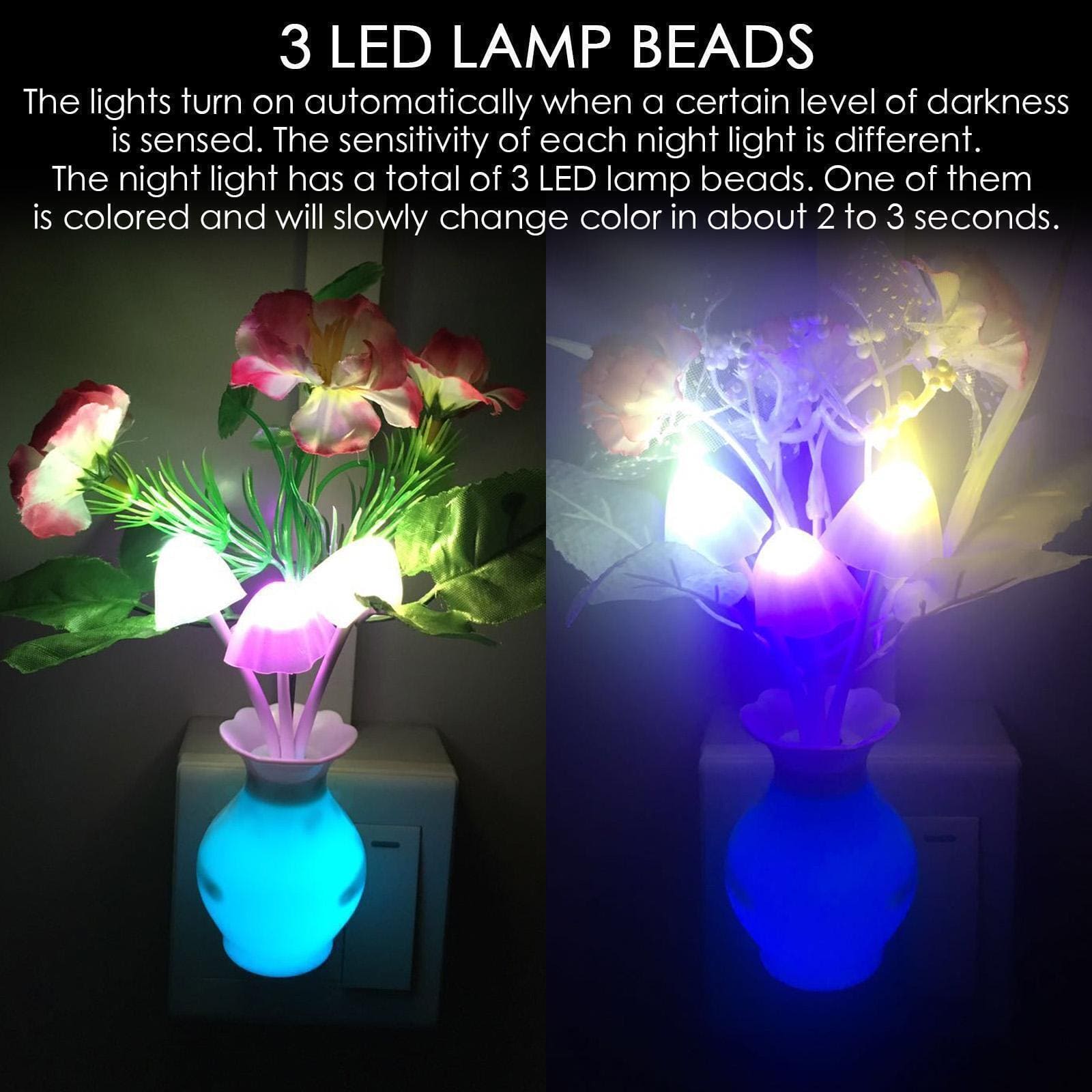 Led Pot Lamp, Mini Colorful LED Night Lights, Creative Sensor Lamp for Home, Room Decoration RGB Novelty Night Lamp