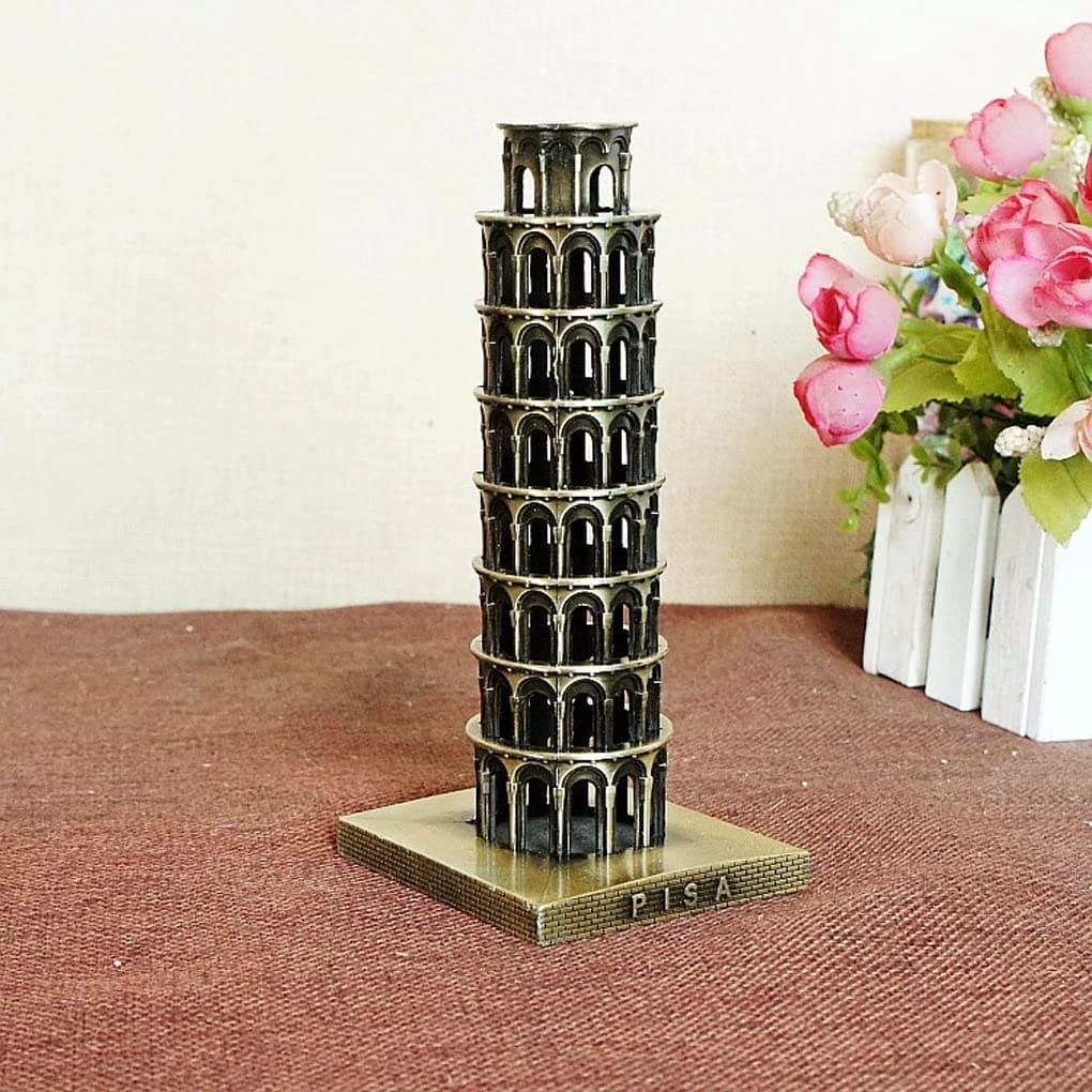 3D Mini Buildings Statue, Metal Landmark Towers, Architectural Bronze Crafts Model, Historical Building Ornaments, Figurine Model Famous Tower Statue