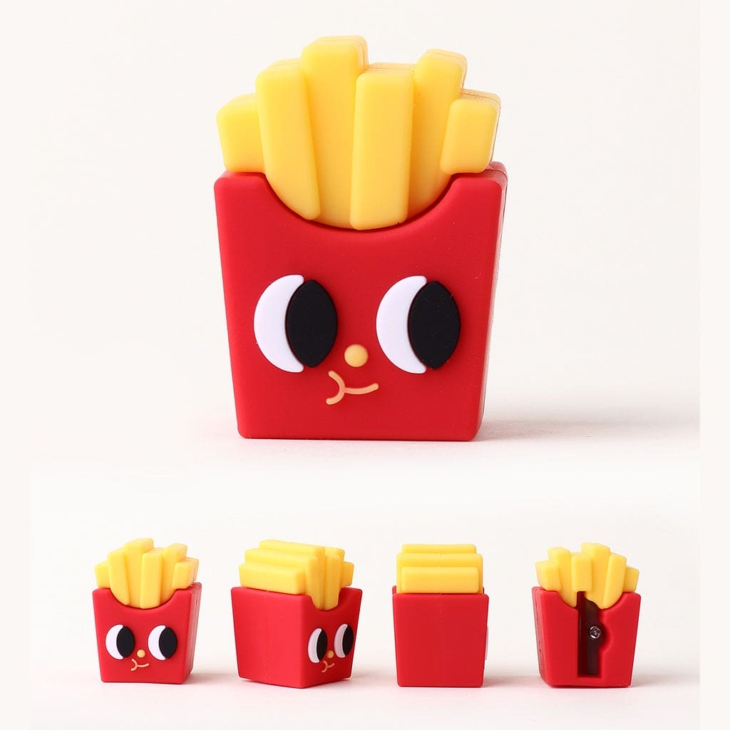 Burger Fries Pencil Sharpener, Cute Hand Mechanical Pencil Cutter, Mini Funny Expression Pencil Sharpener, Fancy Portable Pencil Sharpener