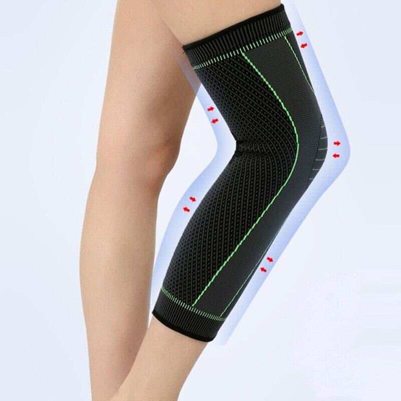 1 Pc Compression Knee Pad With Strap, Long Full Legs Sleeve, Arthritis Relief Running Gym Sport Knee Pad, Elastic Long Kneepad Brace, Warm Belt Knee Massager, Leg Self Heating Support Knee Pad