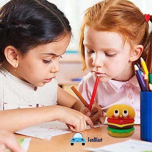 Burger Fries Pencil Sharpener, Cute Hand Mechanical Pencil Cutter, Mini Funny Expression Pencil Sharpener, Fancy Portable Pencil Sharpener