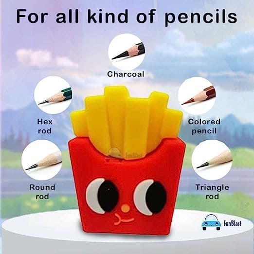Burger Fries Pencil Sharpener, Cute Hand Mechanical Pencil Cutter, Mini Funny Expression Pencil Sharpener, Fancy Portable Pencil Sharpener