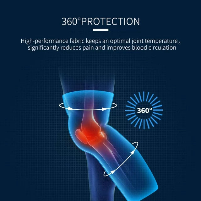 Compression Knee Pad With Strap, Long Full Legs Sleeve, Arthritis Relief Running Gym Sport Knee Pad, Elastic Long Kneepad Brace, Warm Belt Knee Massager, Leg Self Heating Support Knee Pad