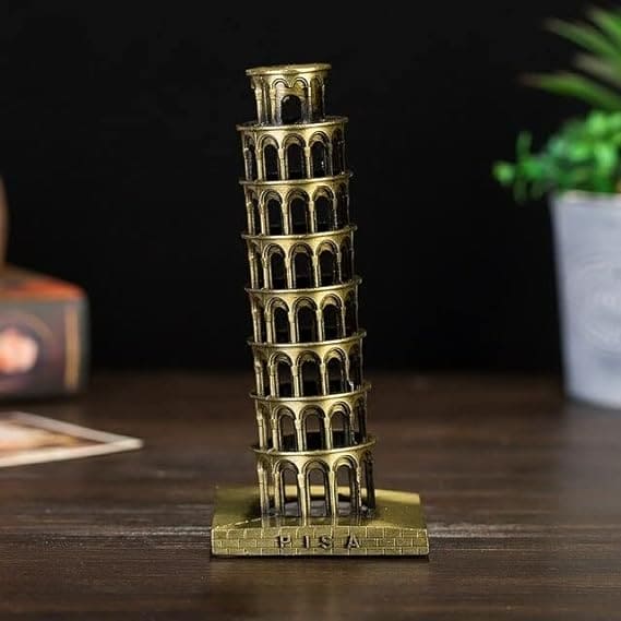 3D Mini Buildings Statue, Metal Landmark Towers, Architectural Bronze Crafts Model, Historical Building Ornaments, Figurine Model Famous Tower Statue