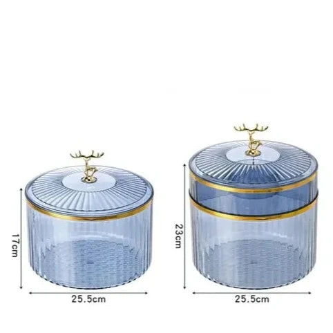 Luxury Sealed Rice Bucket, 10kg Kitchen Storage Organizer, Transparent Cotton Swab Jar, Multifunctional Food Storage Jar